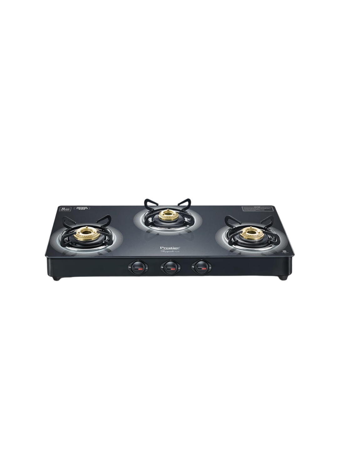 

Prestige Black Royale + Gt 03L Black Glass Top 3 Burners Gas Stove