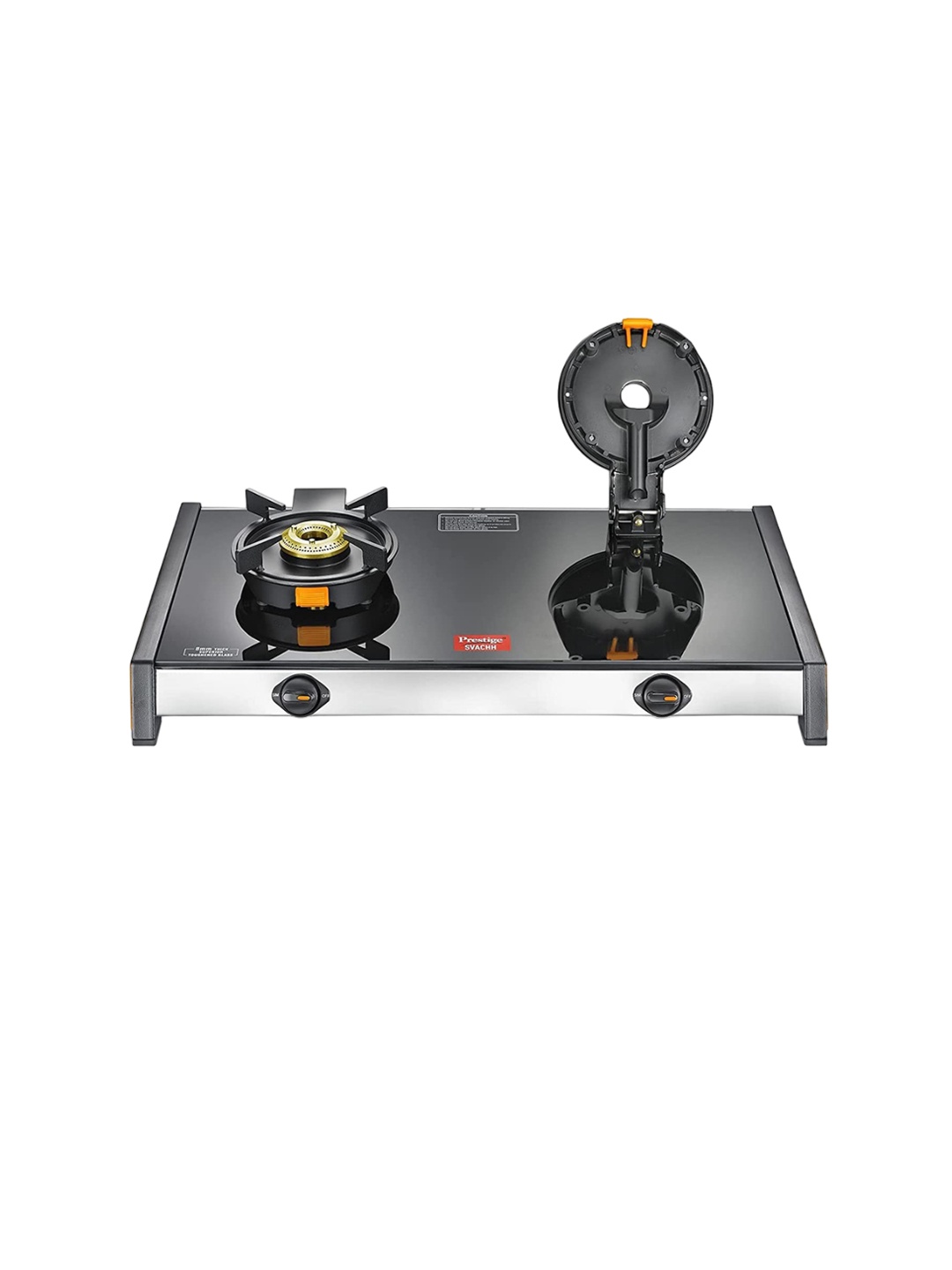 

Prestige Svachh Black Glass Top 2 Liftable Burners Gas Stove - Gtsv-02
