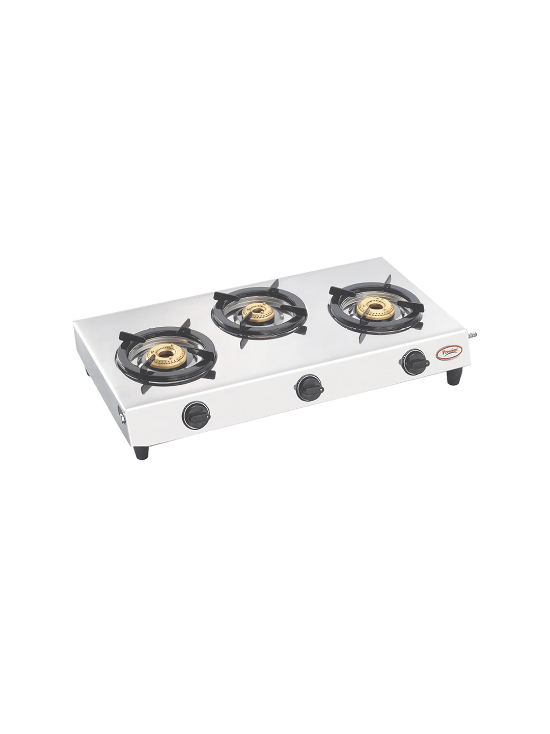 

Prestige Perfect Silver Toned Manual Stainless Steel 3 Burners Gas Stove