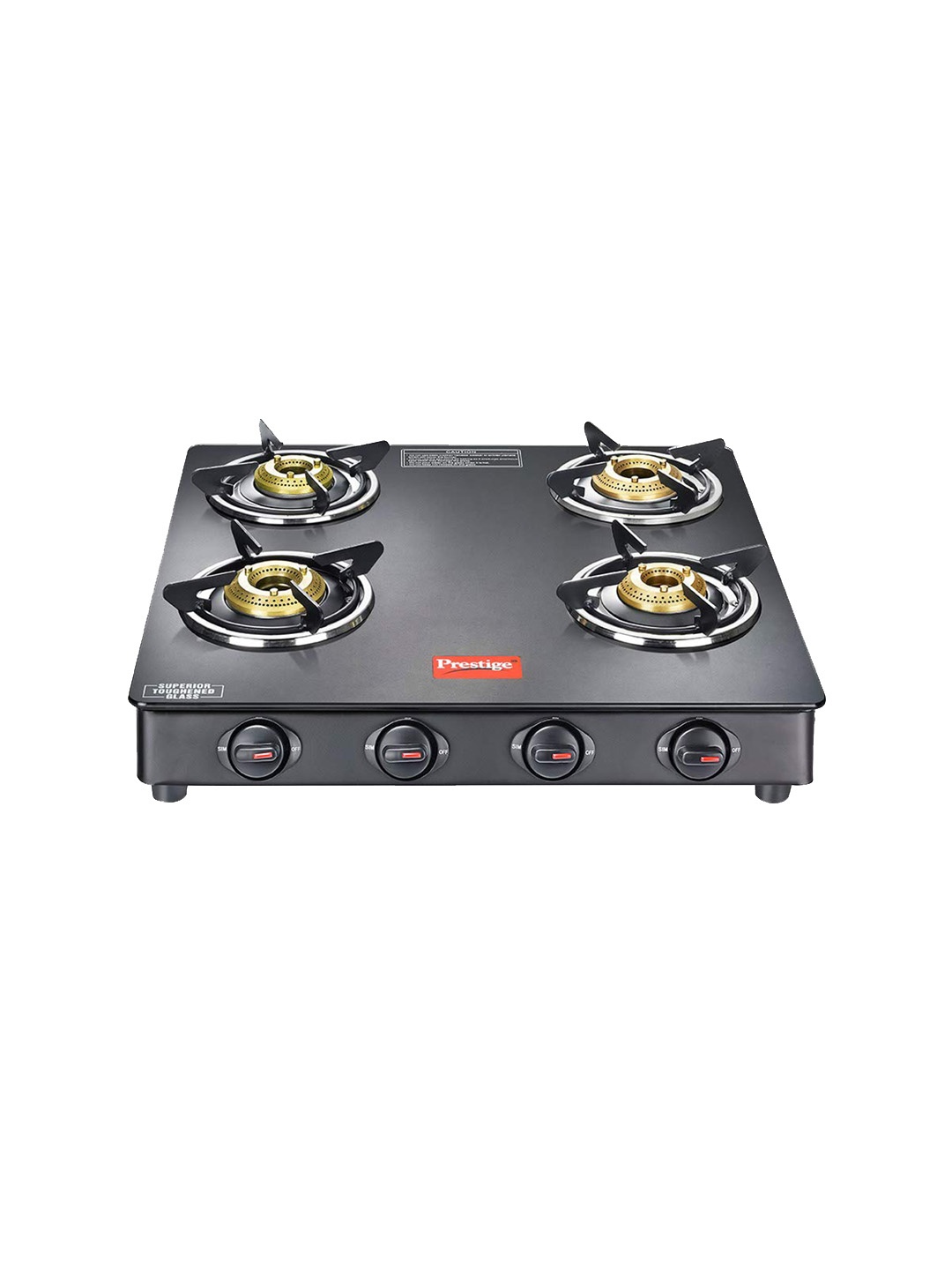 

Prestige Black Magic Gtmc 04 Manual Powder Coated Glass Top 4 Burners Gas Stove