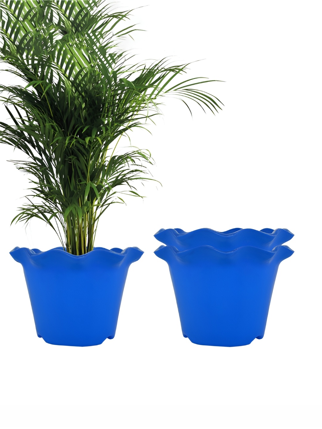 

Kuber Industries Blue 3 Pcs Textured Planters