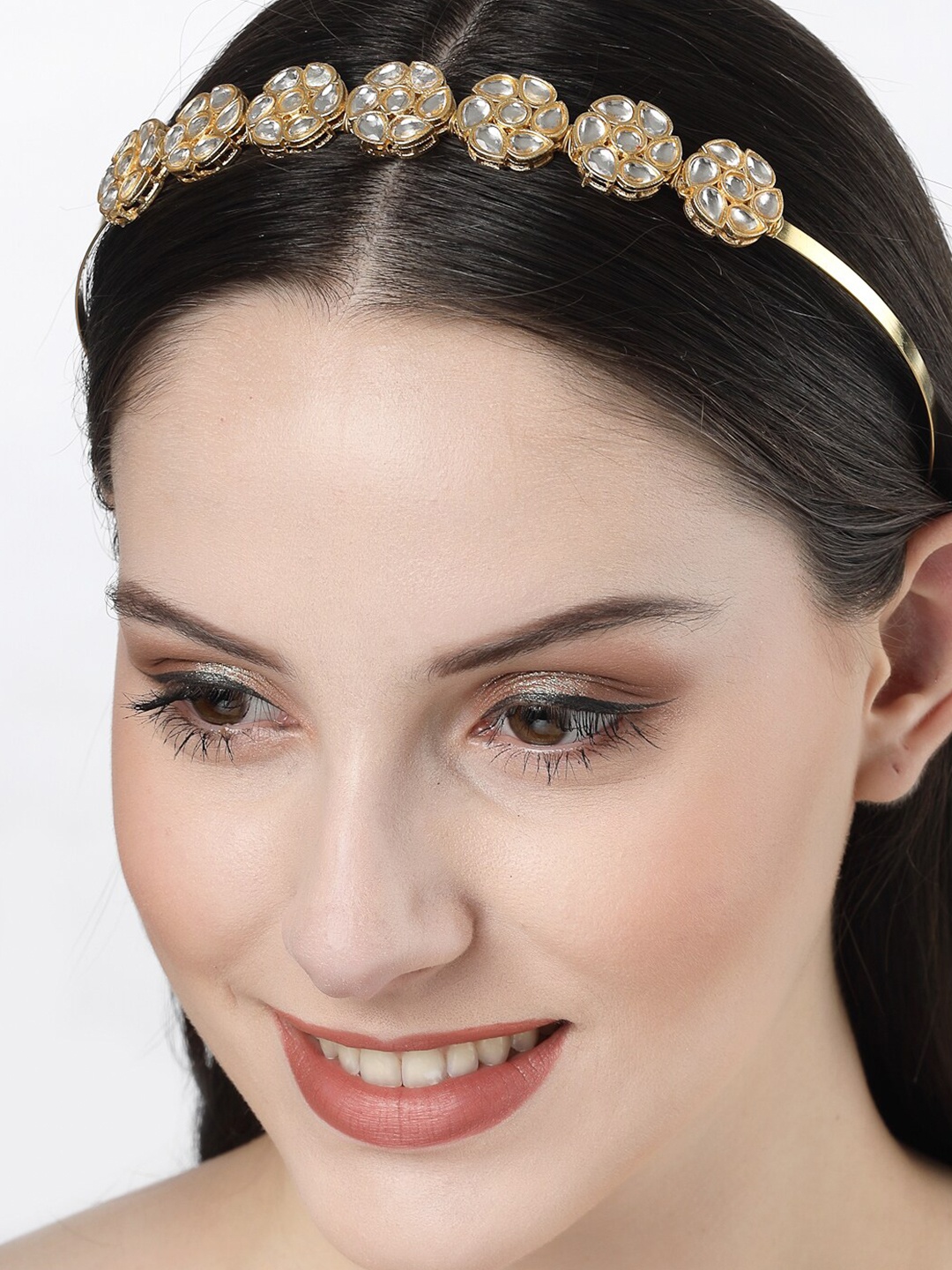 

NVR Women Embellished Gold PLated Kundan Studded Hairband