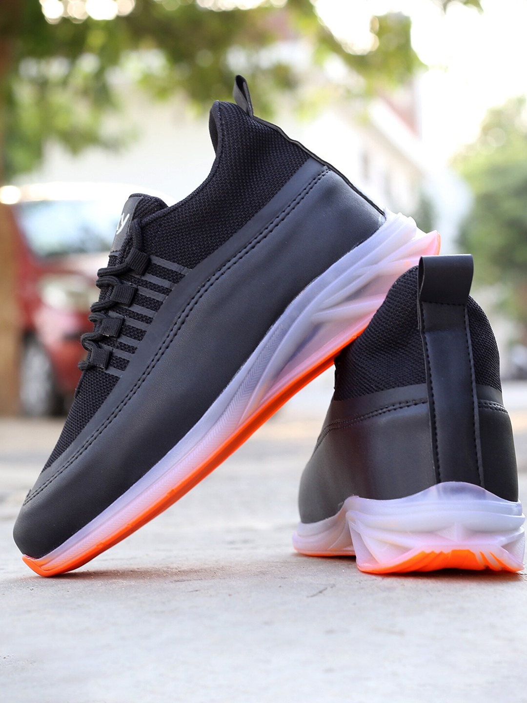 

Bxxy Men Lace Up Elavator Running Shoes, Black