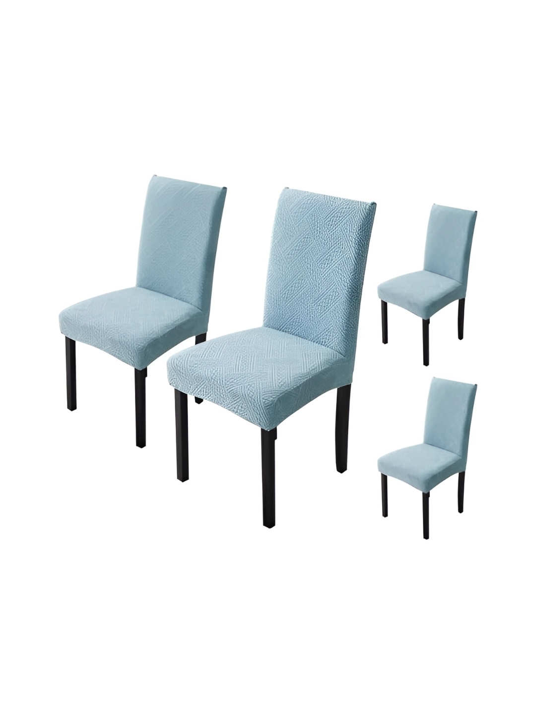 

HOUSE OF QUIRK Blue 4 Pieces Jacquard Soft Touching Removable Chair Covers