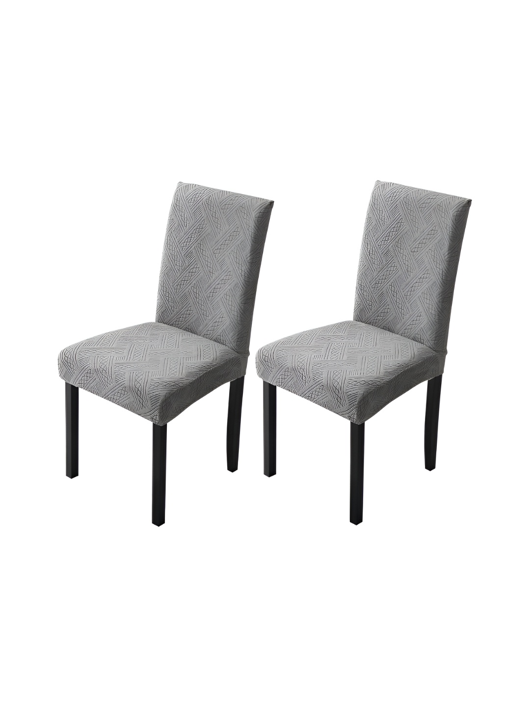 

HOUSE OF QUIRK Grey 2 Pieces Self-Design Soft Touching Chair Cover