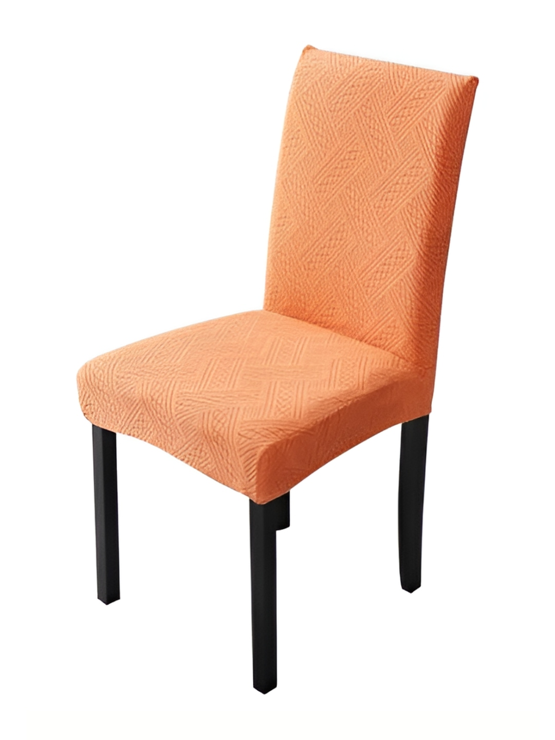 

HOUSE OF QUIRK Orange Colored Stretchable Chair Cover