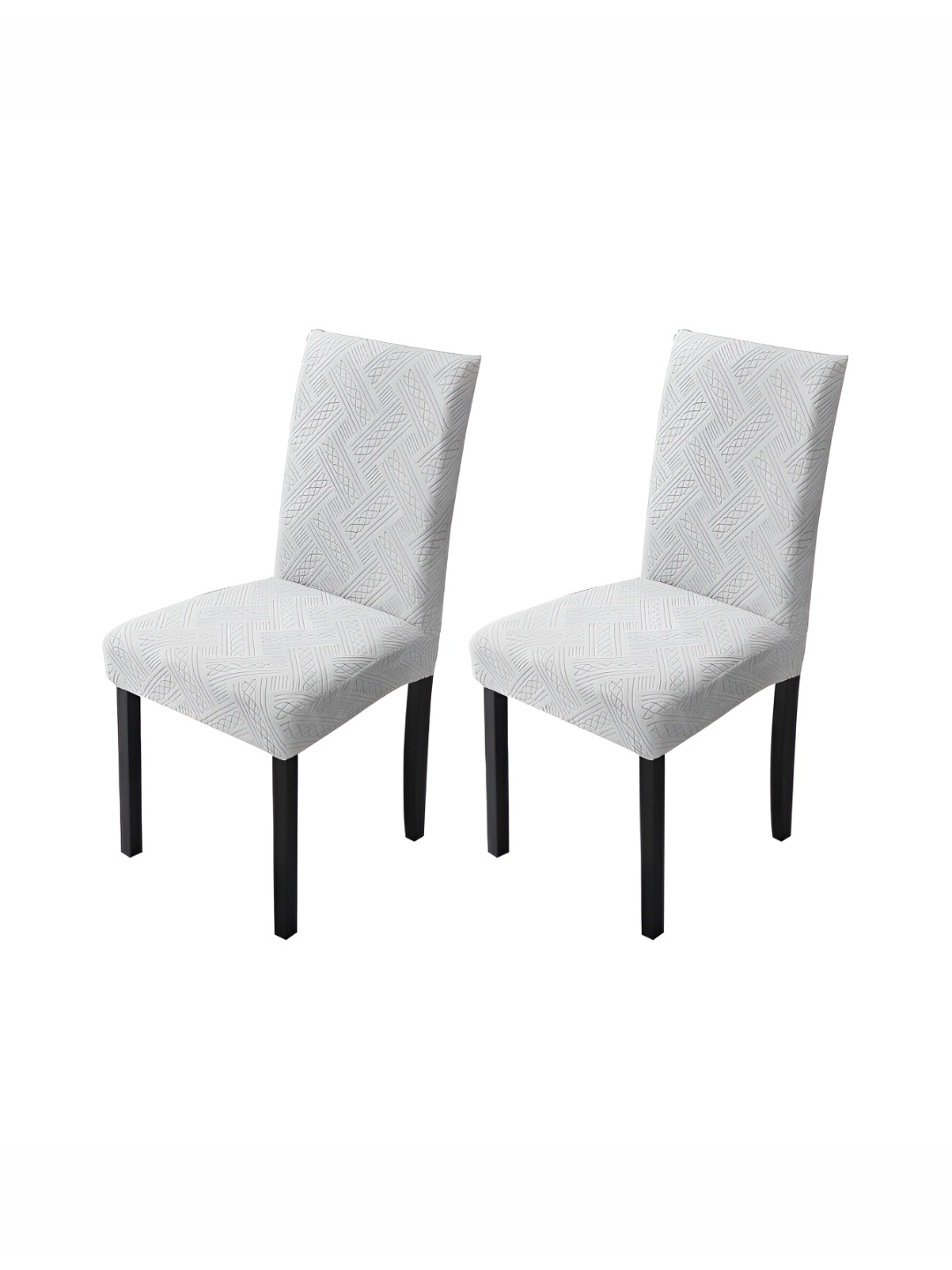 

HOUSE OF QUIRK Grey 2 Pieces Self-Design Chair Covers