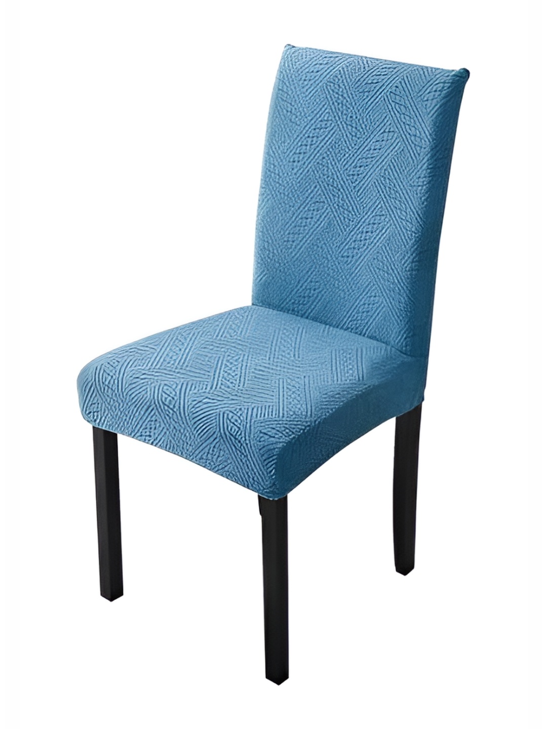 

HOUSE OF QUIRK Navy Blue Texture Elastic Jacquard Soft Touching Chair Covers