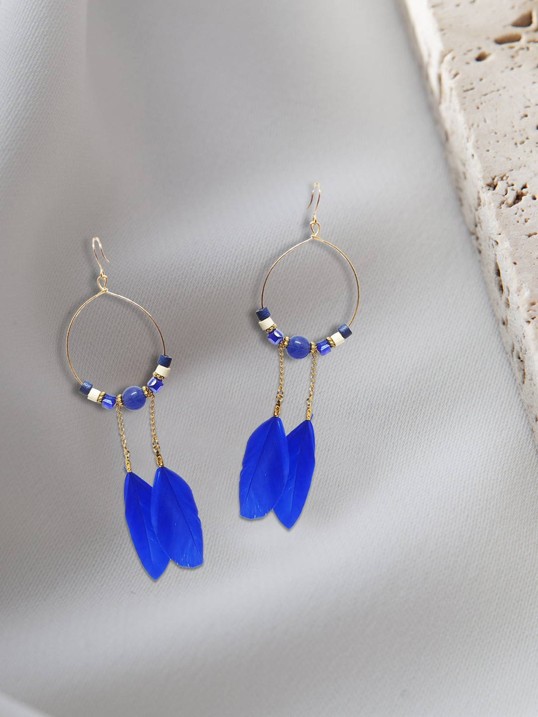 

Comet Busters Contemporary Feather Drop Earrings, Gold