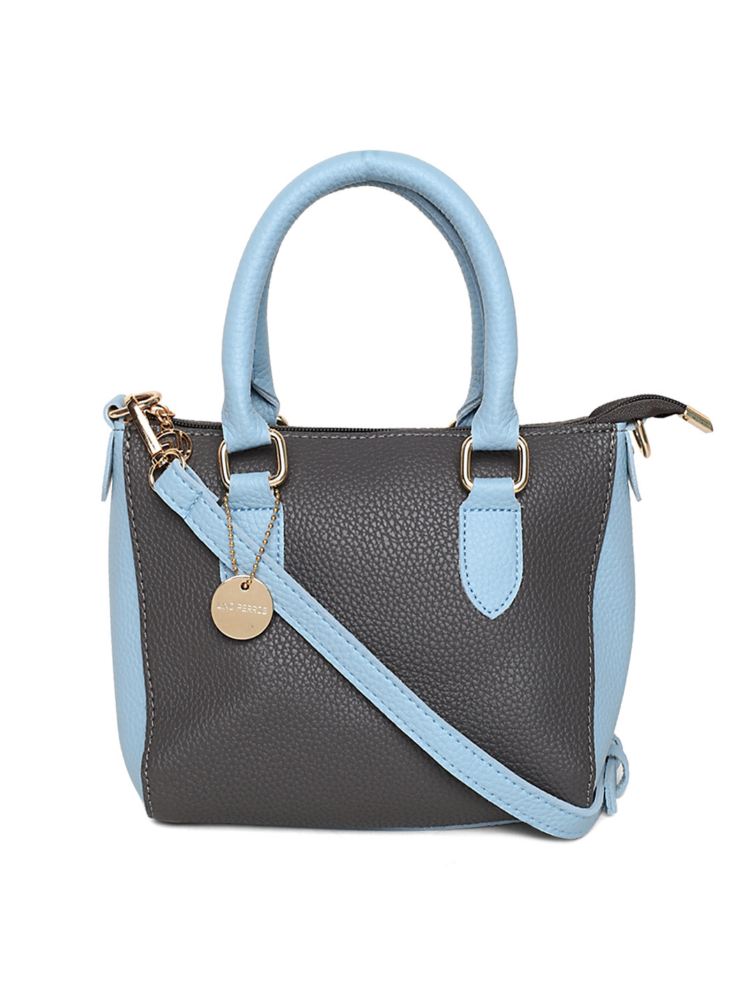 

Lisa Haydon for Lino Perros Grey & Blue Colourblocked Handheld Bag