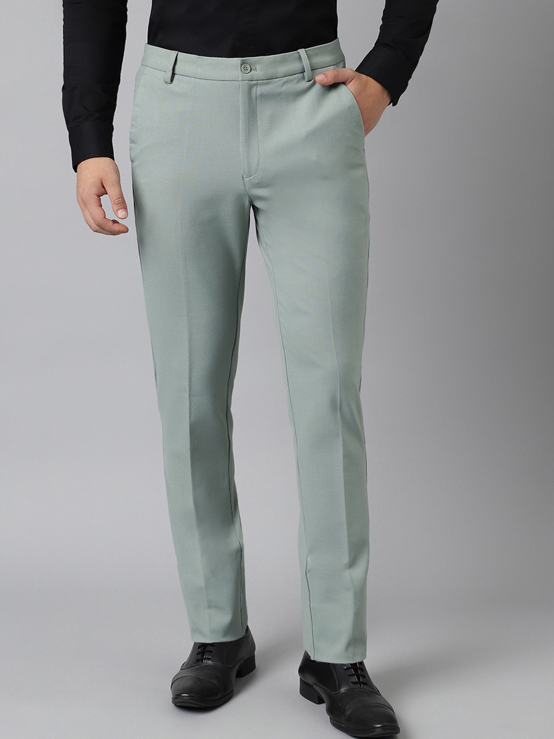 

SUBTRACT Men Slim Fit Wrinkle Free Trousers, Green