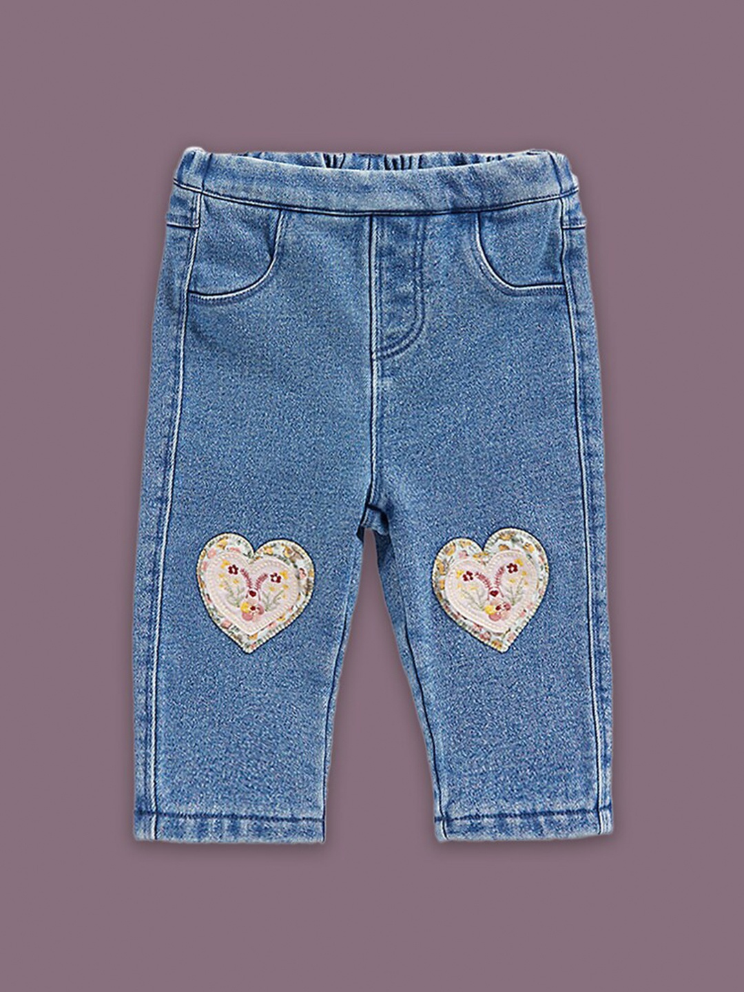 

mothercare Girls Cotton Jeggings, Blue