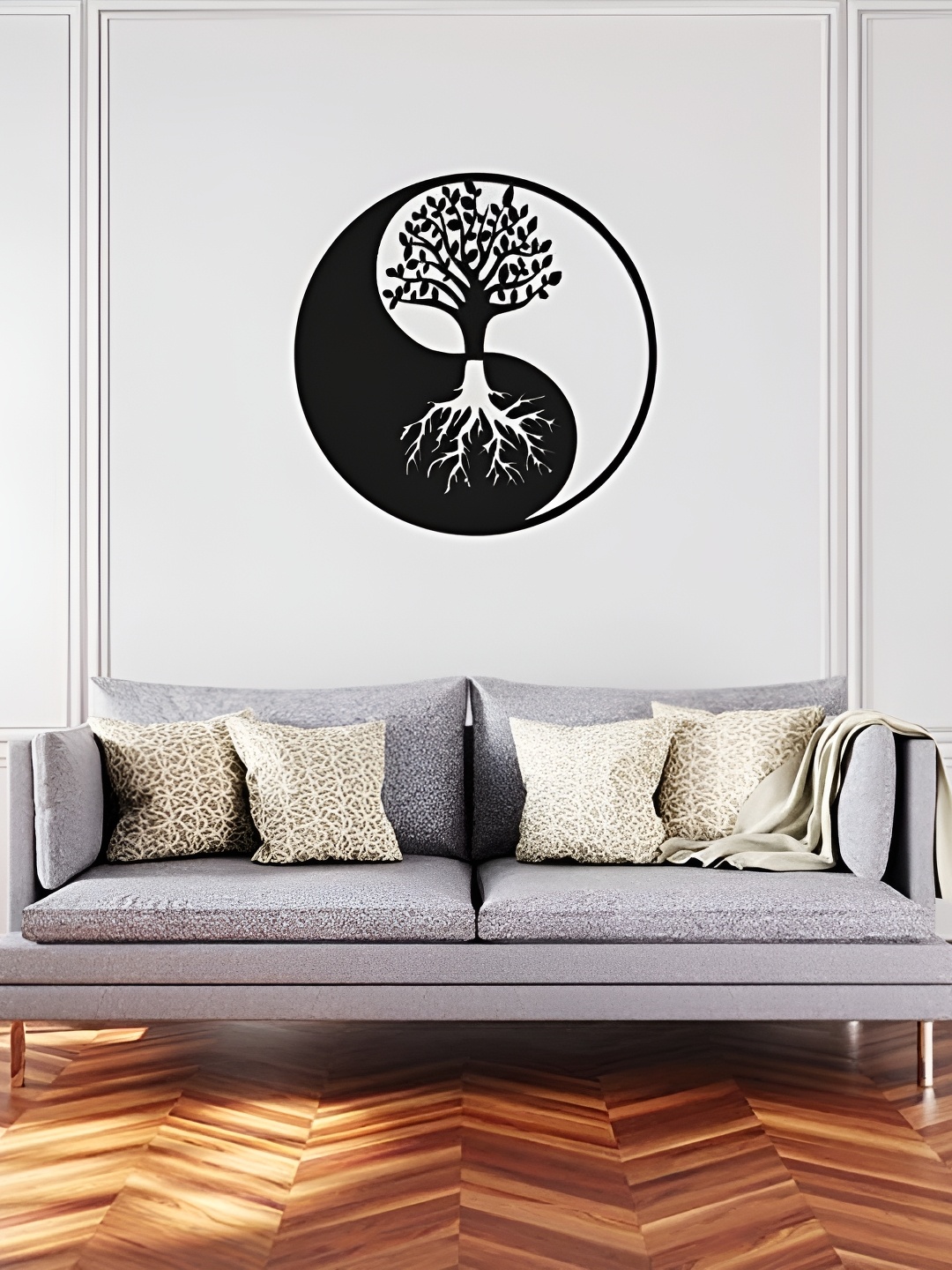 

Artrooms Yin Yang Metal Wall Art, Black