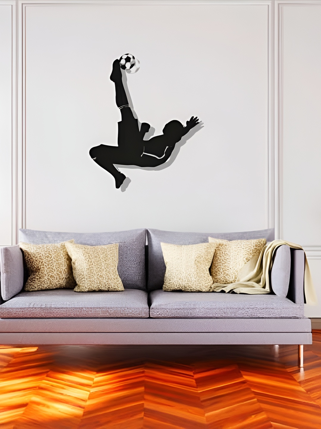 

Artrooms Football Player Metal Wall Art, Black