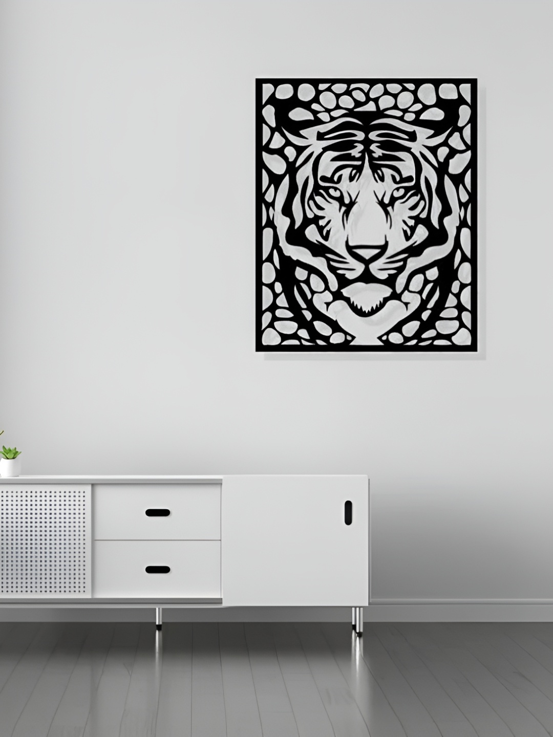 

Artrooms Tiger Metal Wall Art, Black