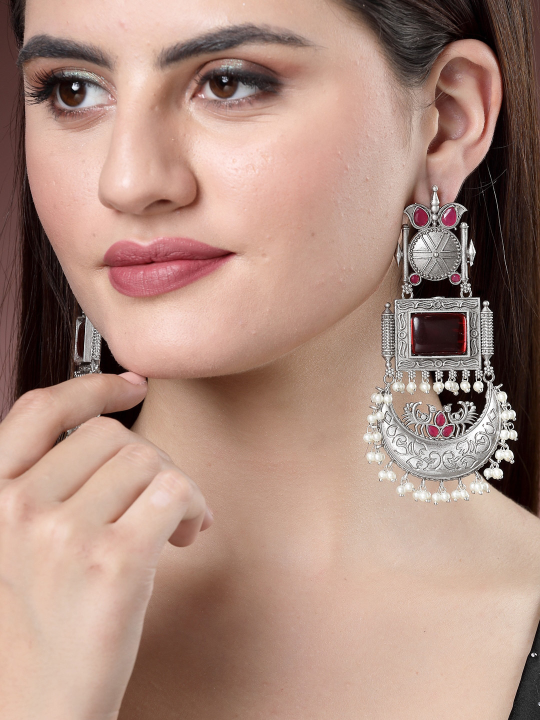 

NVR Silver-Plated Contemporary Drop Earrings