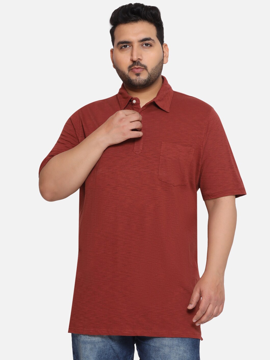 

Santonio Regular Fit Short Sleeves Polo Collar Cotton T-shirt, Brown