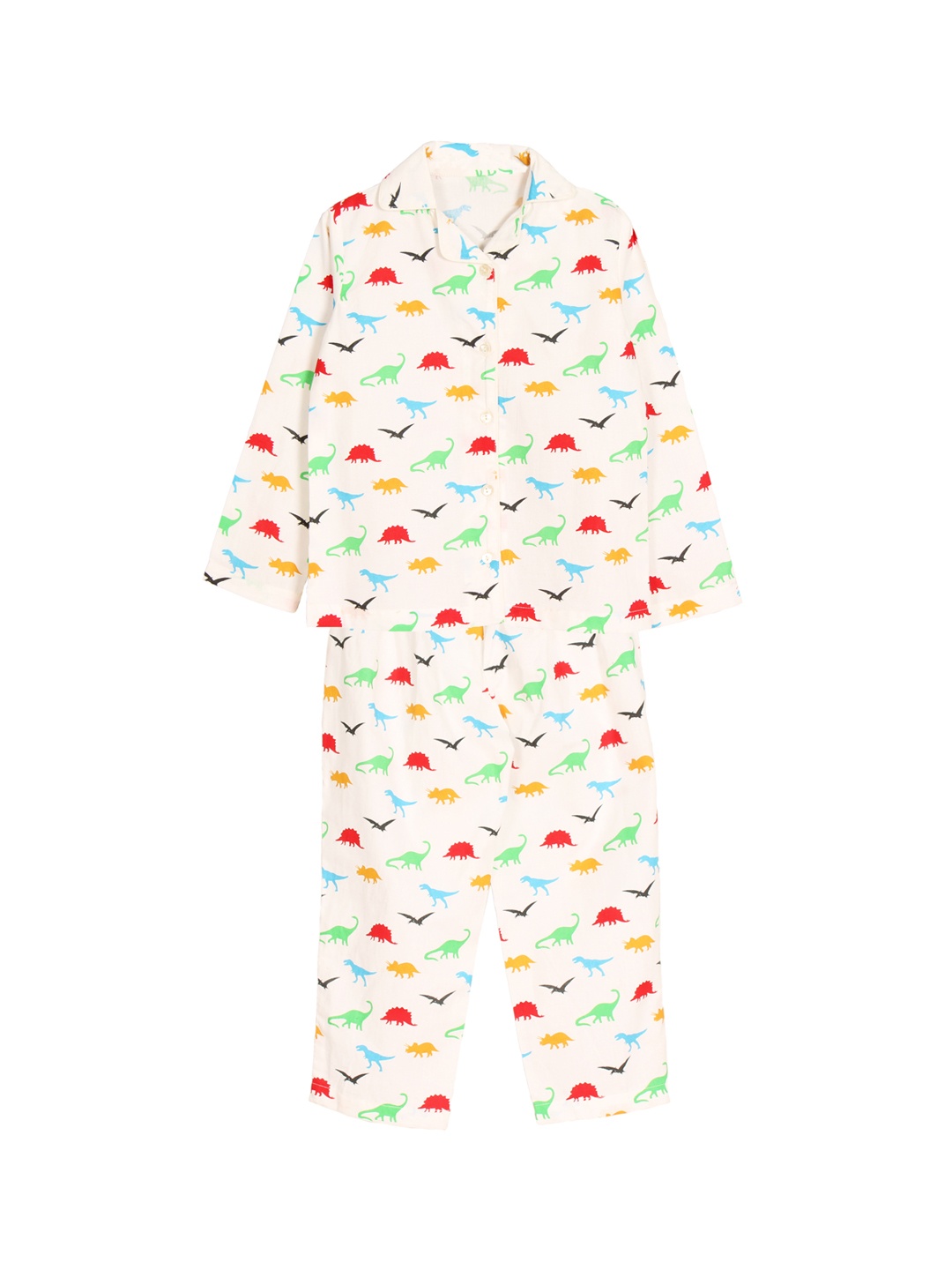 

My Little Lambs Boys Off-White Printed Night suit