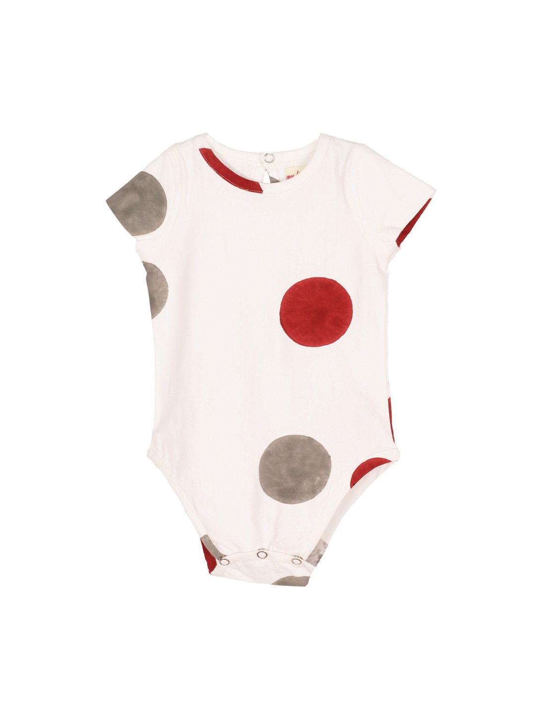 

My Little Lambs Kids Off-White & Red Printed Bodysuit