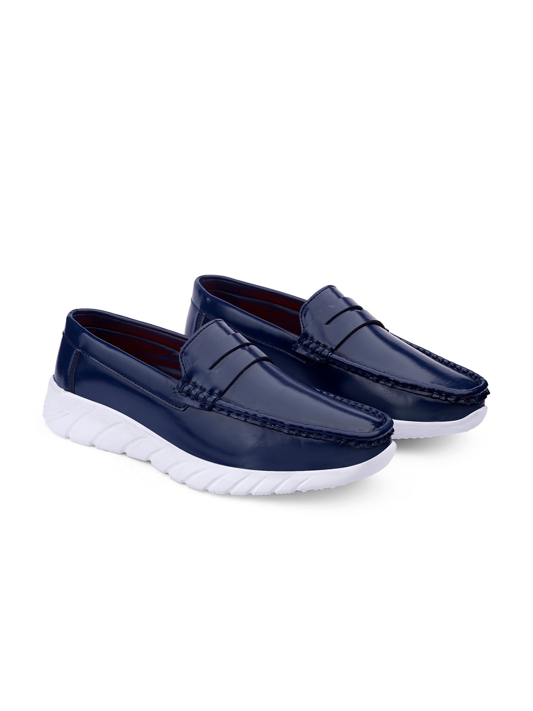 

Bxxy Men Square Toe Penny Loafers, Blue