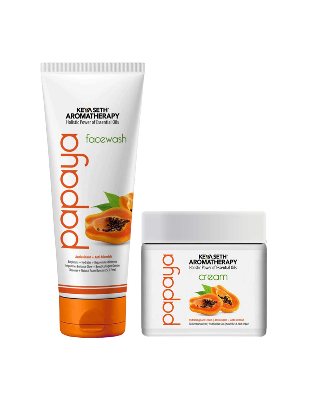 

KEYA SETH Set Of 2 Papaya Facewash & Cream Combo Kit For Blemish-free Skin, Transparent