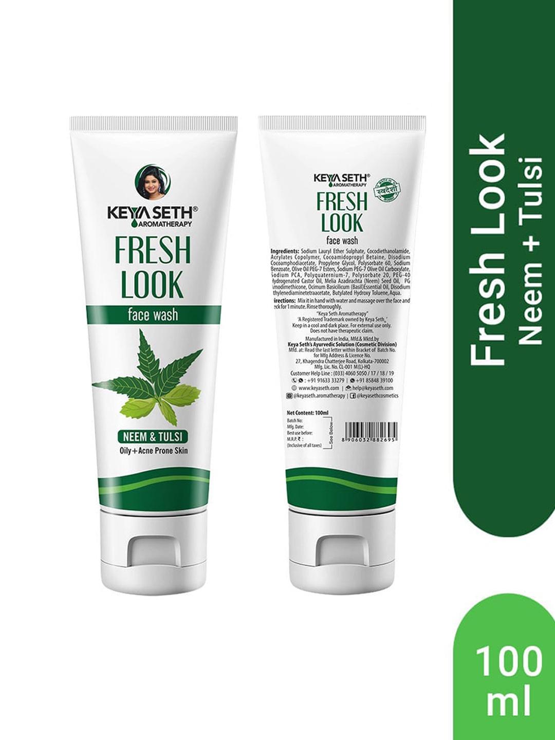 

KEYA SETH Fresh Look Neem & Tulsi Face Wash - 100ml, White