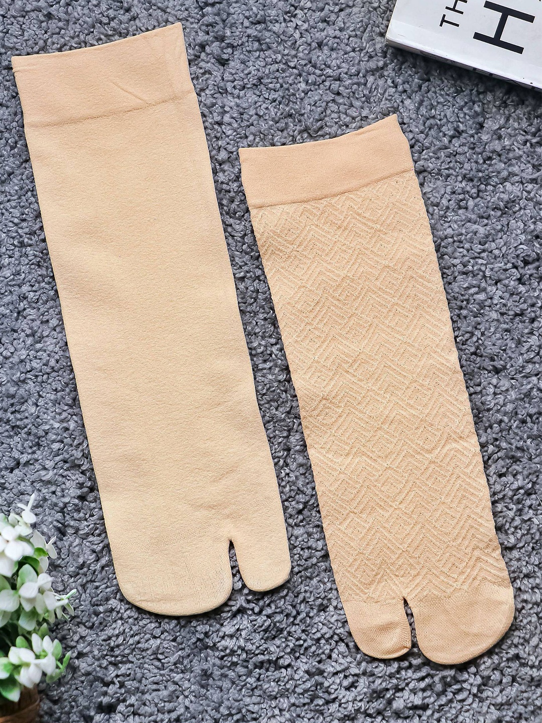 

Brauch Women Pack Of 2 Calf Length Socks, Cream