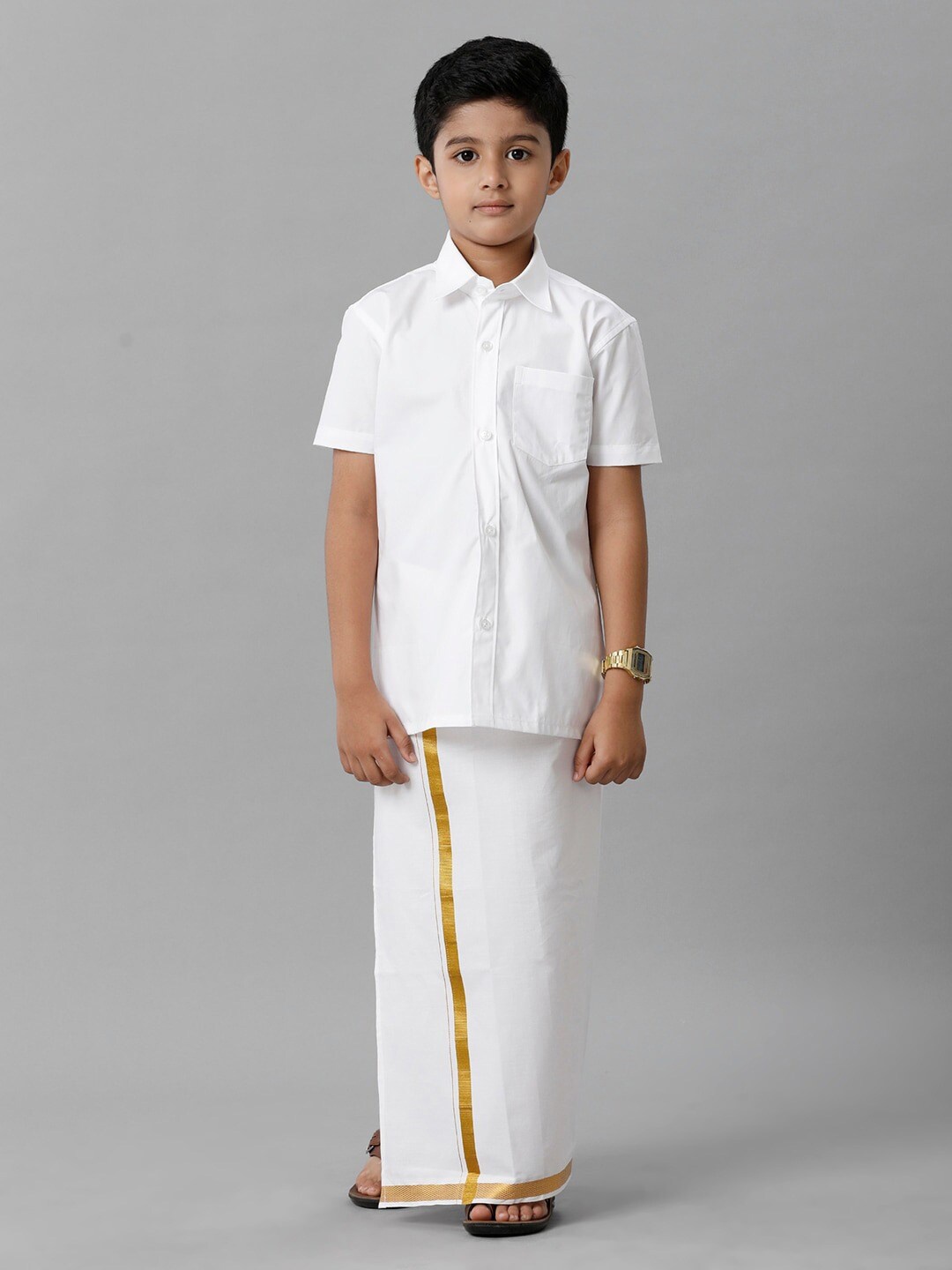 

Ramraj Boys Shirt and Dhoti Set, White