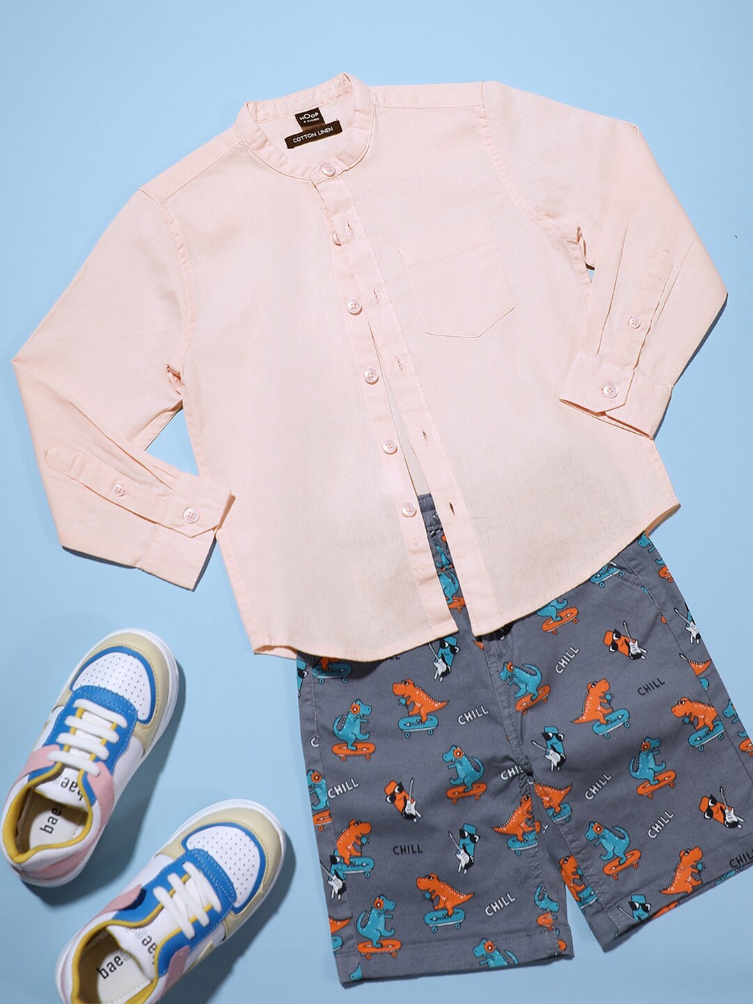 

Hoop Boys Slim Fit Cotton Casual Shirt, Pink