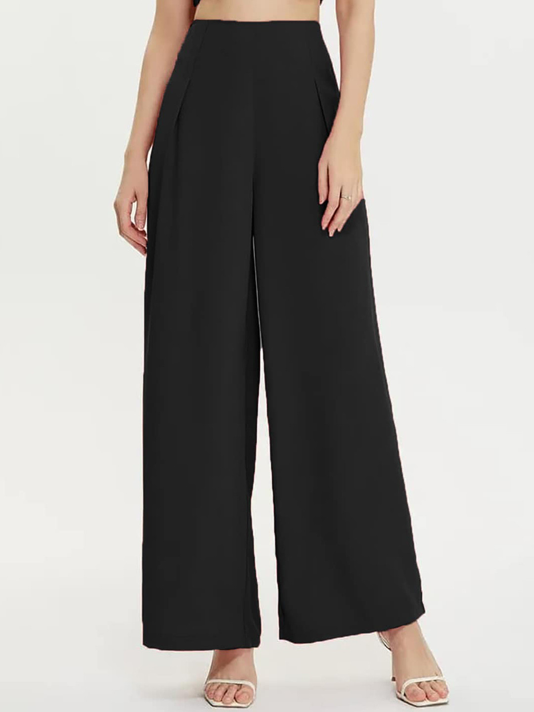 

KOTTY BIZwear Shoulder Strap Crop Top & Trousers, Black