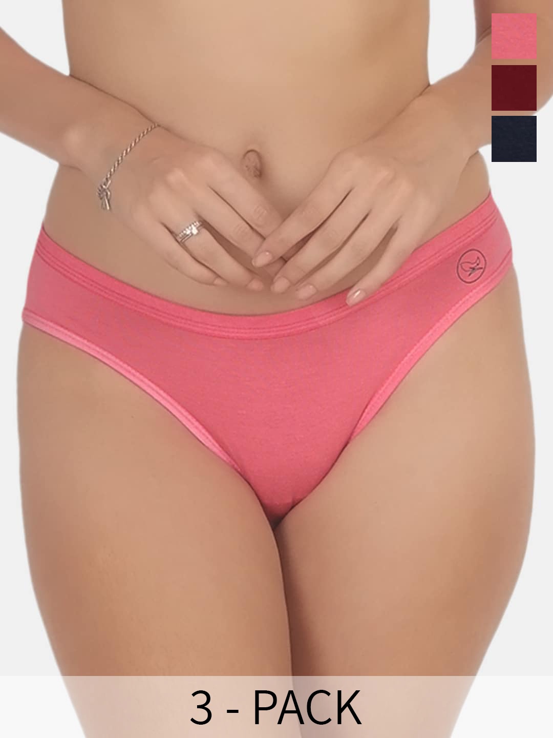 

POOJA RAGENEE Pack Of 3 Anti-Odour Bikini Briefs, Maroon