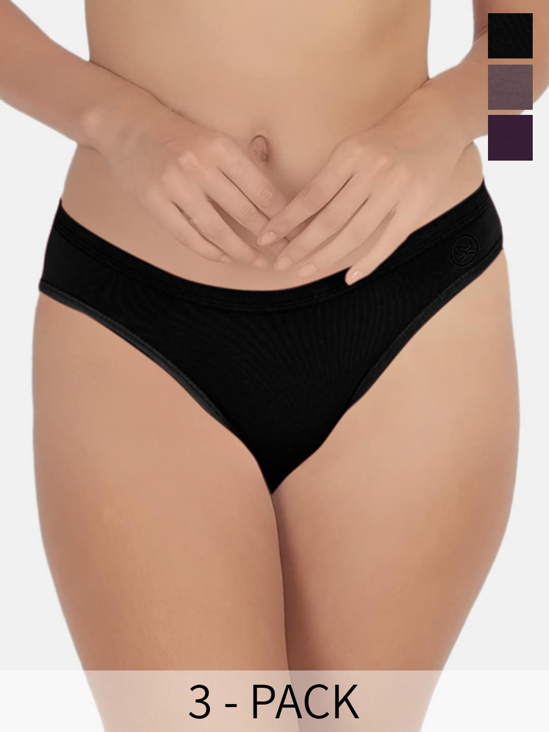 

POOJA RAGENEE Pack Of 3 Anti-Odour Bikini Briefs, Purple