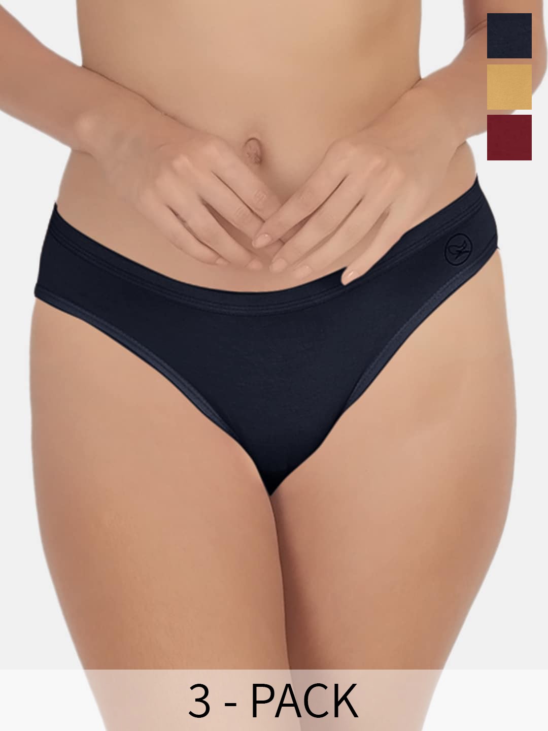 

POOJA RAGENEE Pack Of 3 Low-Rise Hipster Briefs, Maroon
