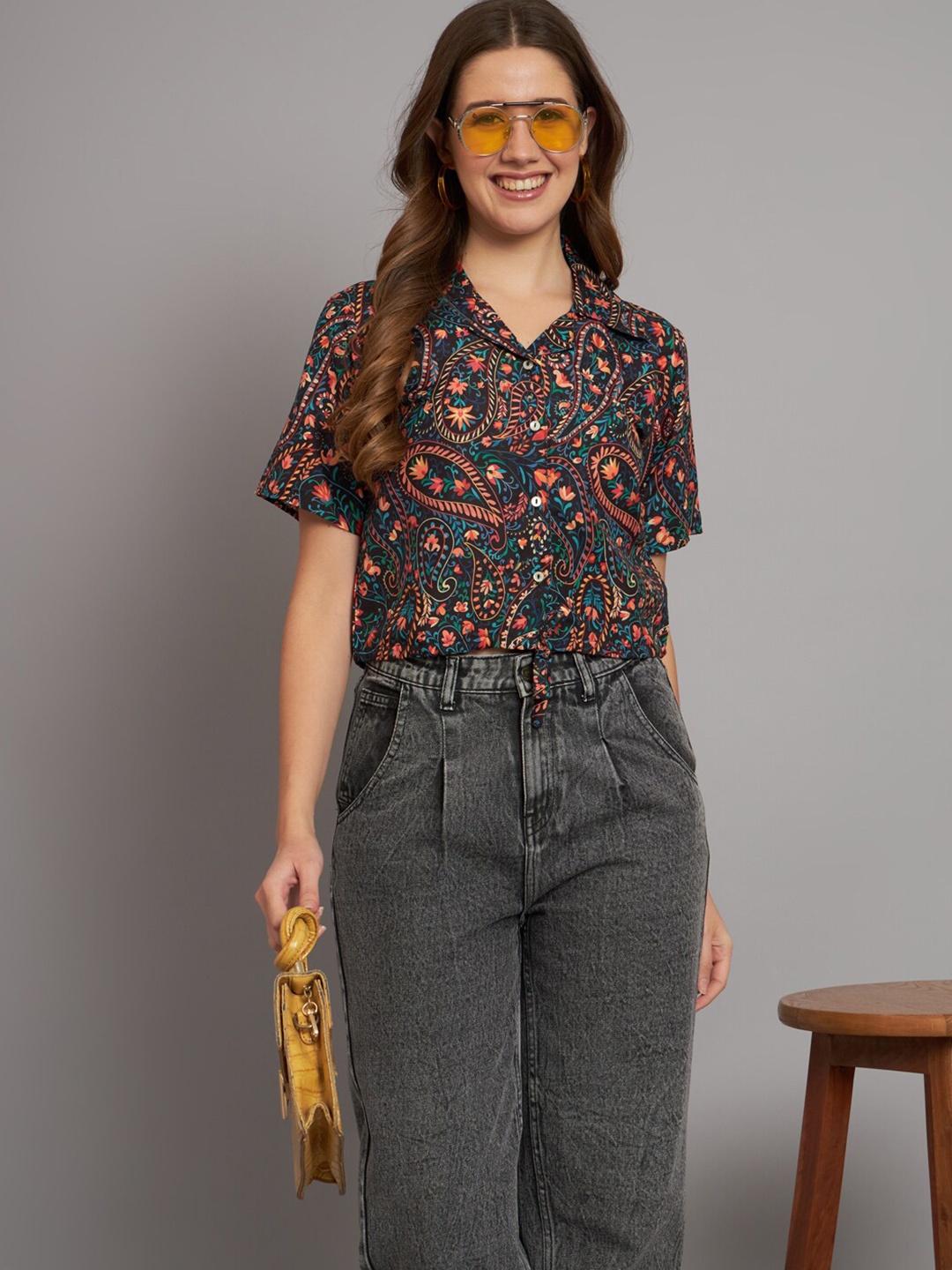 

The Dry State Floral Print Shirt Style Top, Black