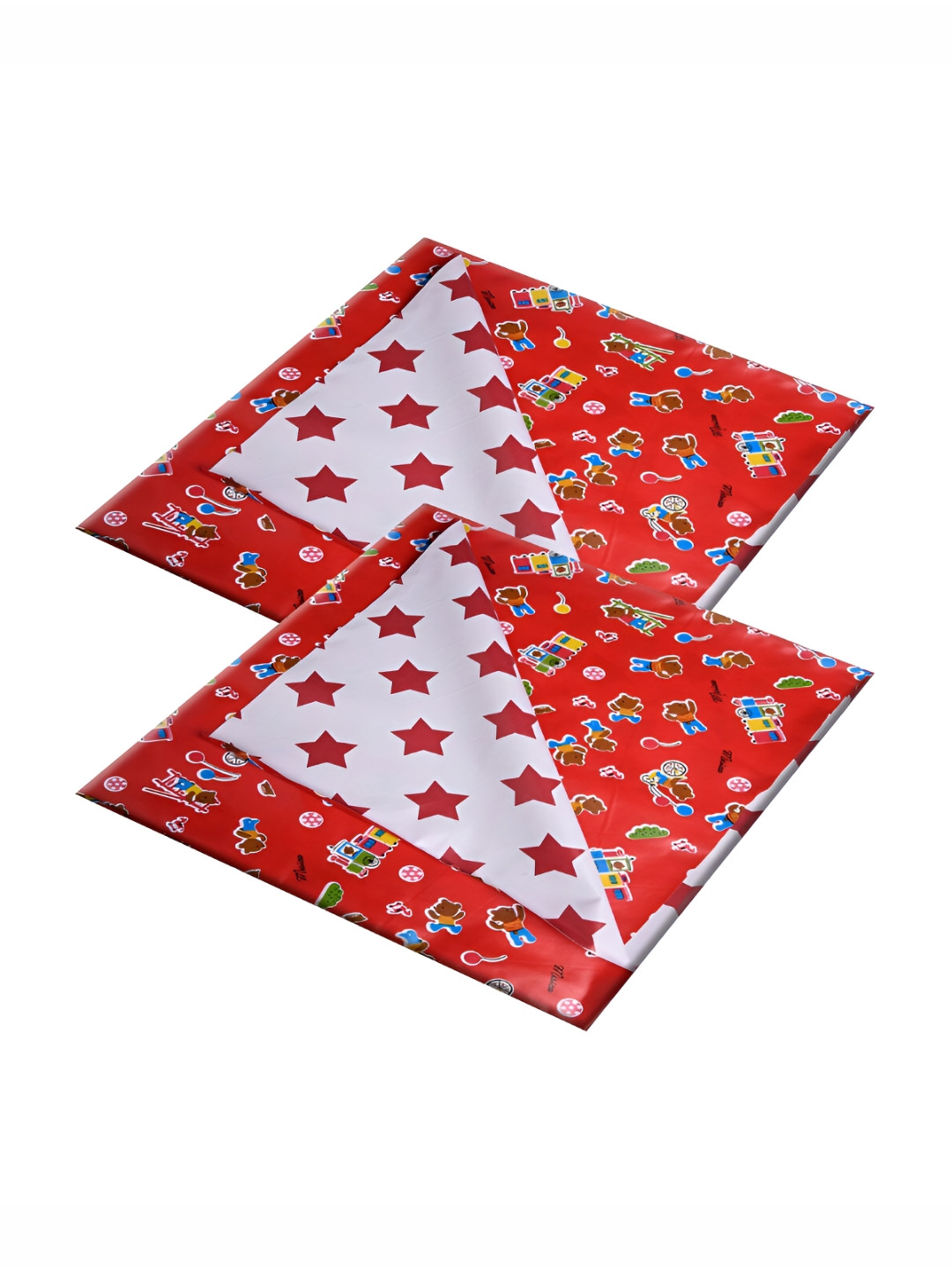 

Kuber Industries Red 2 Pieces Printed Baby Crib Mattress Protector