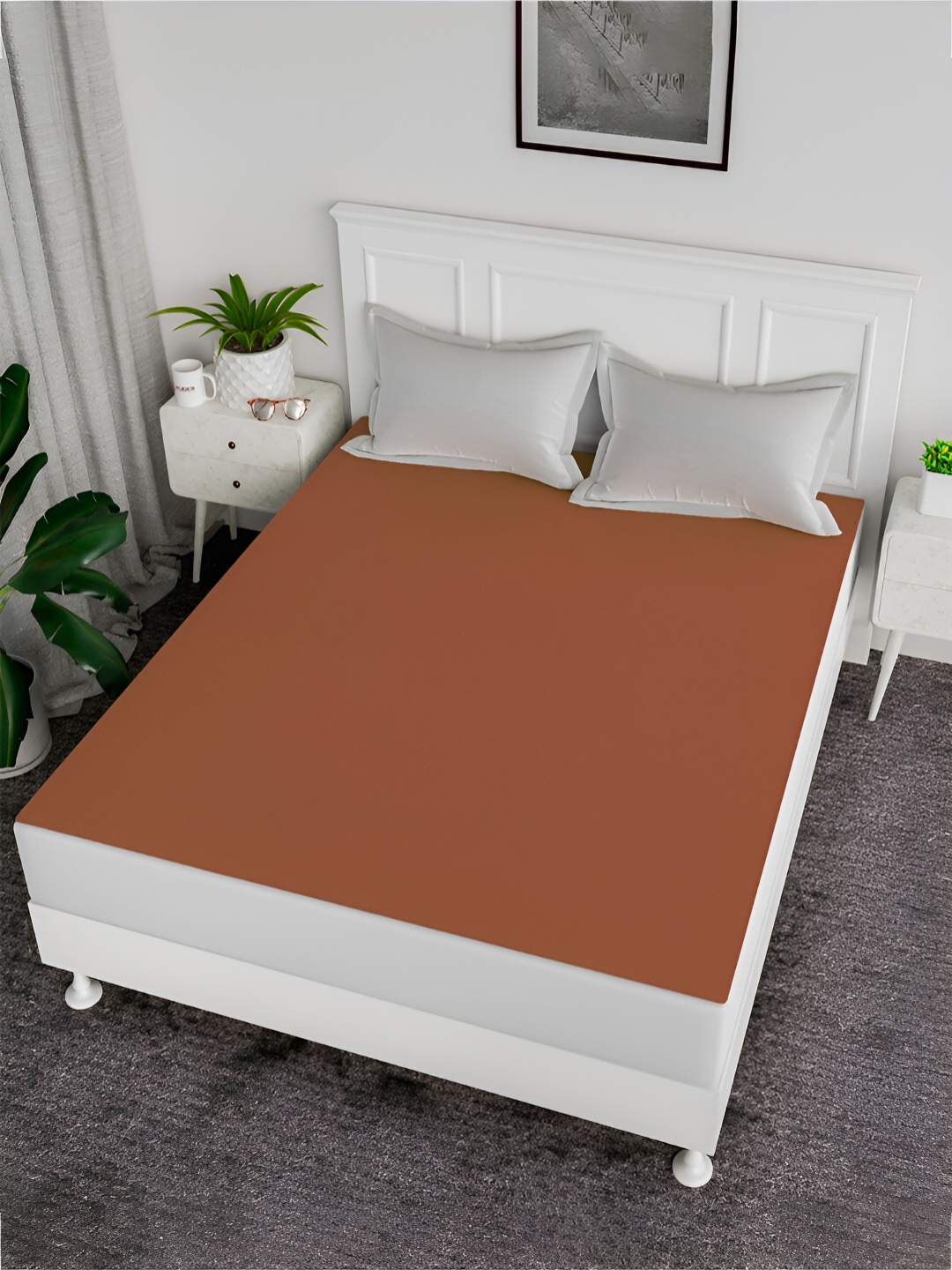 

Kuber Industries Gold-Toned Water Resistant Double Bed Mattress Protector
