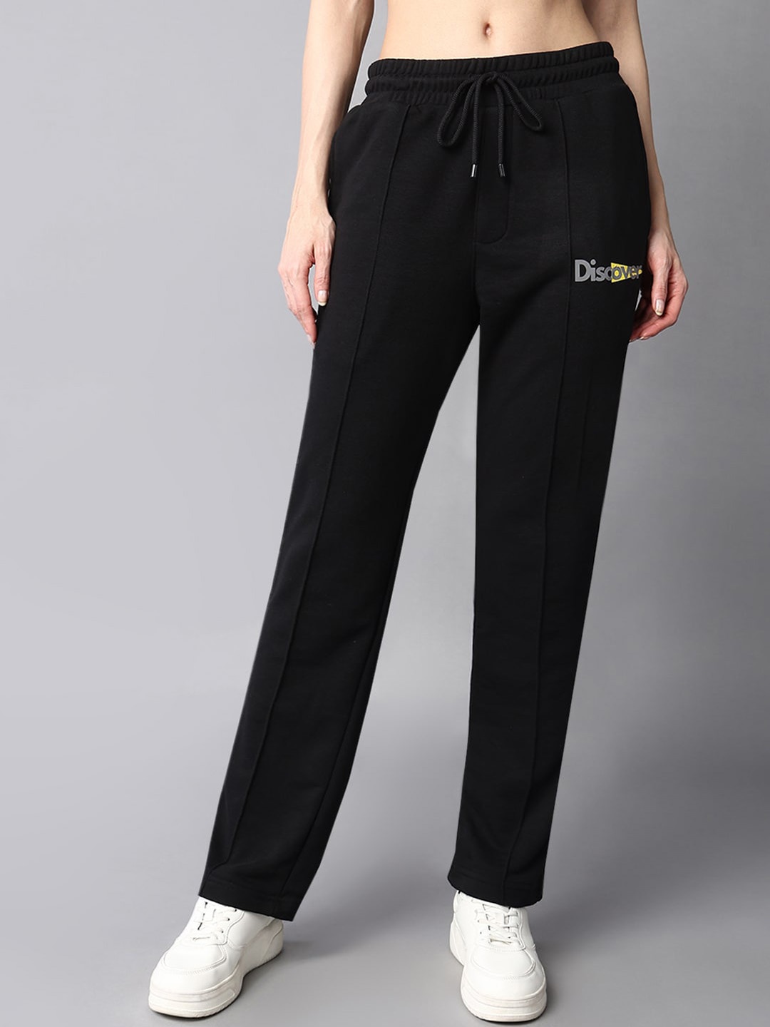 

The Roadster Lifestyle Co. Black Women Mid-Rise Track Pants