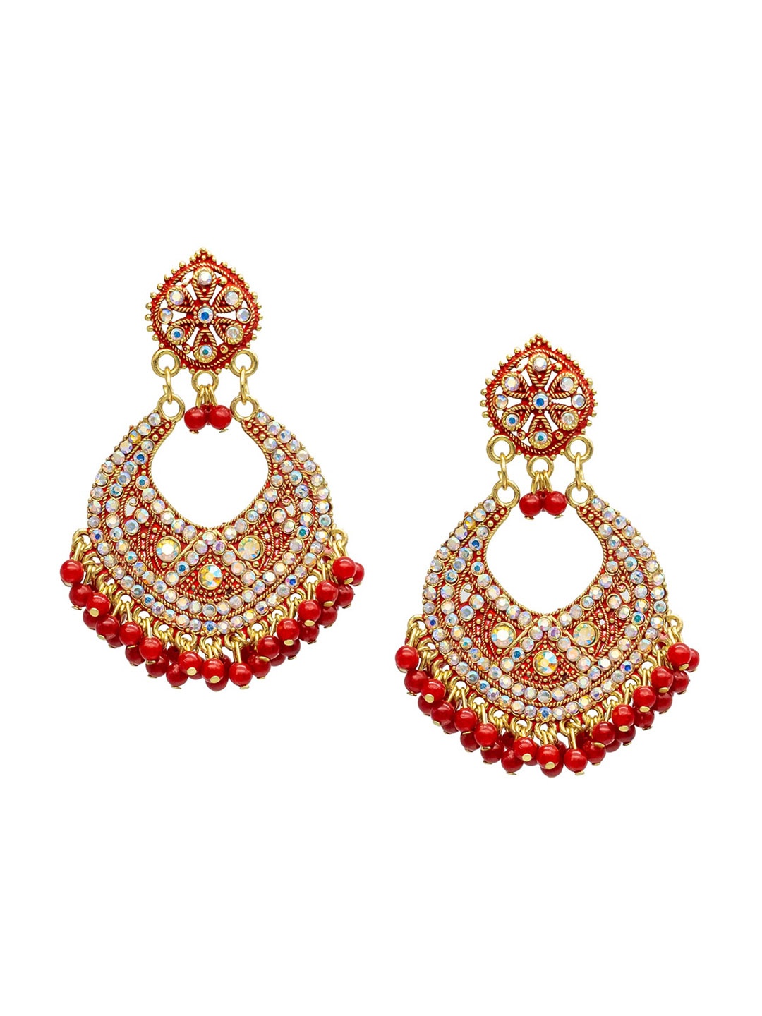 

Shining Jewel - By Shivansh Gold Plated Cubic Zirconia Chandbalis