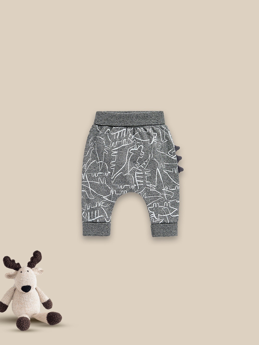 

mothercare Infants Boys Printed Pure Cotton Joggers, Grey