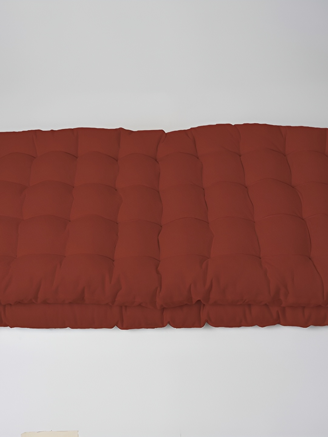 

SKANDA FAB 2 Pieces Yellow Pure Cotton Floor Cushion, Brown