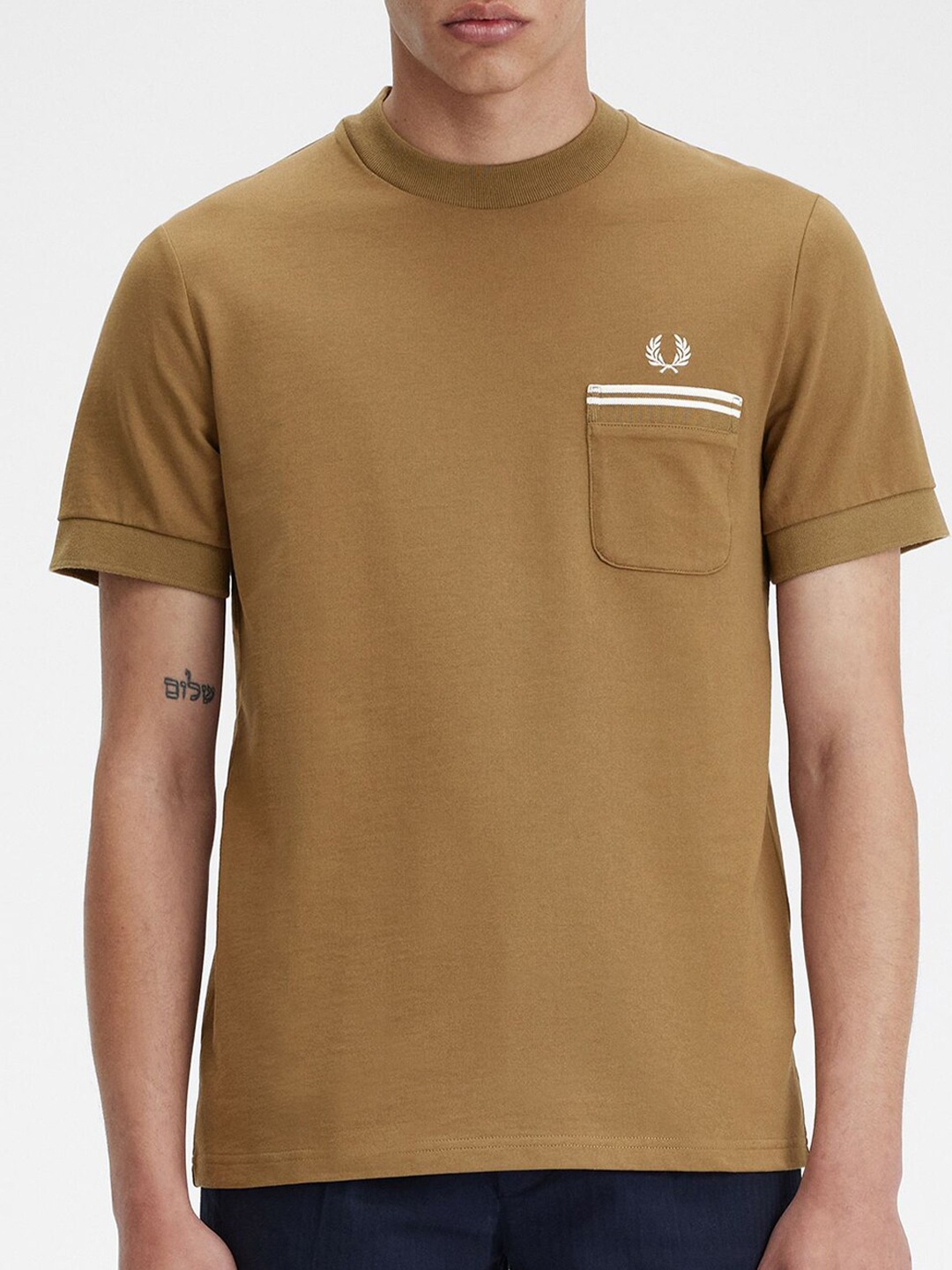 

Fred Perry Round Neck Cotton T-shirt, Brown