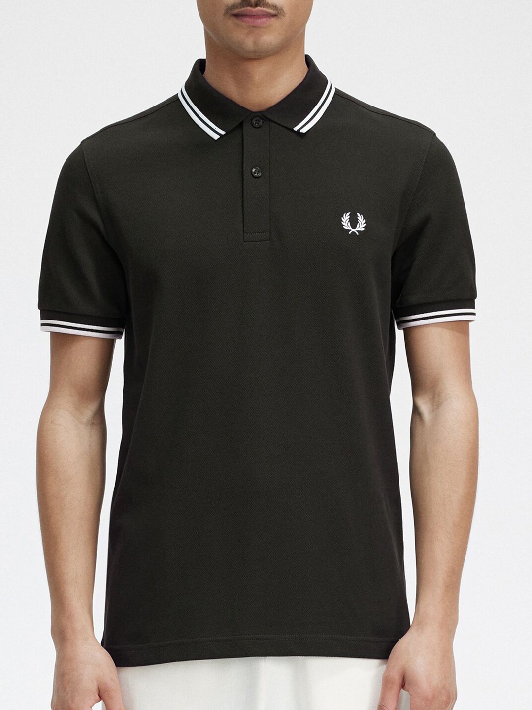 

Fred Perry Polo Collar Cotton T-shirt, Olive