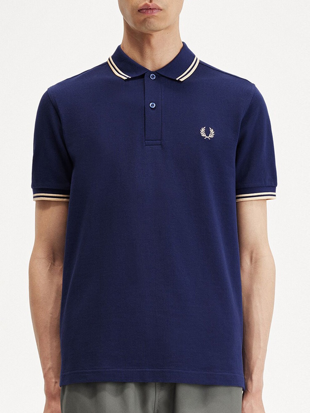 

Fred Perry Polo Collar Cotton Regular Fit T-shirt, Navy blue