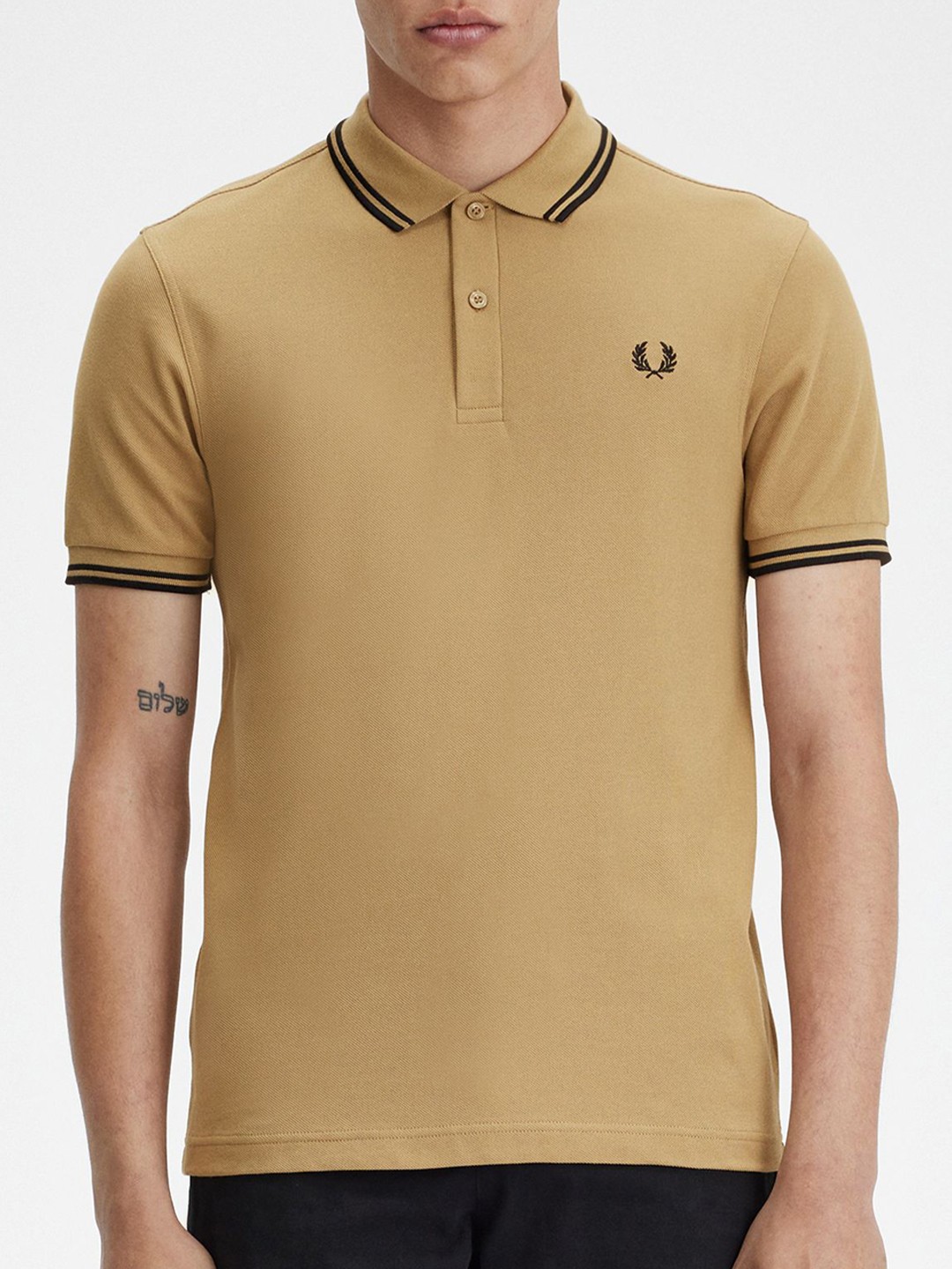 

Fred Perry Polo Collar Short Sleeves Cotton Casual T-shirt, Khaki