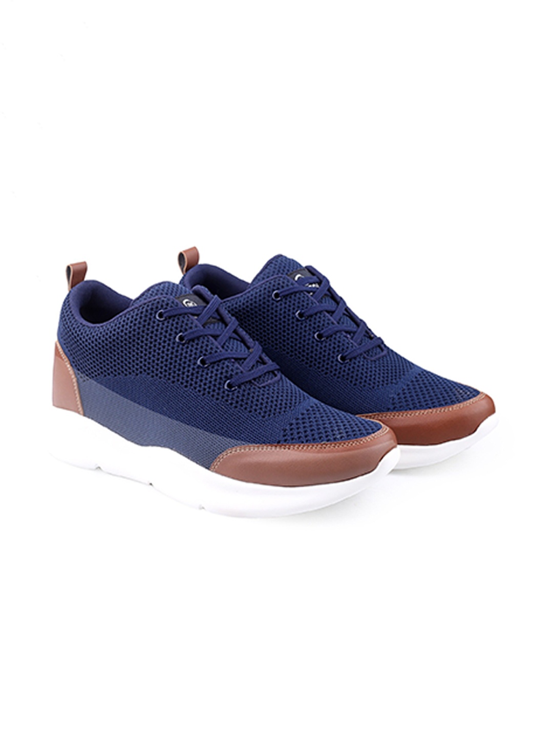 Bxxy Men Textured Lace-Up Running Elavator Shoes, Blue