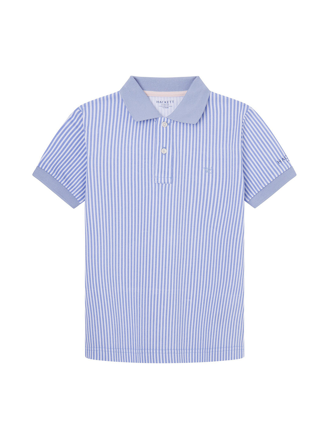 

HACKETT LONDON Boys Striped Polo Collar Cotton T-shirt, White