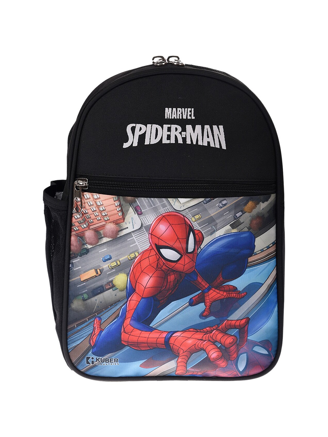 

Kuber Industries Kids Spider-Man Printed Backpack, Black