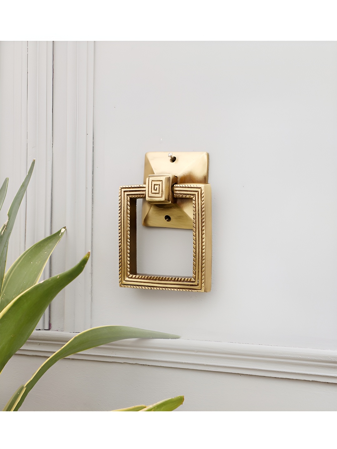 

Two Moustaches Brown Brass Square Towel Holder