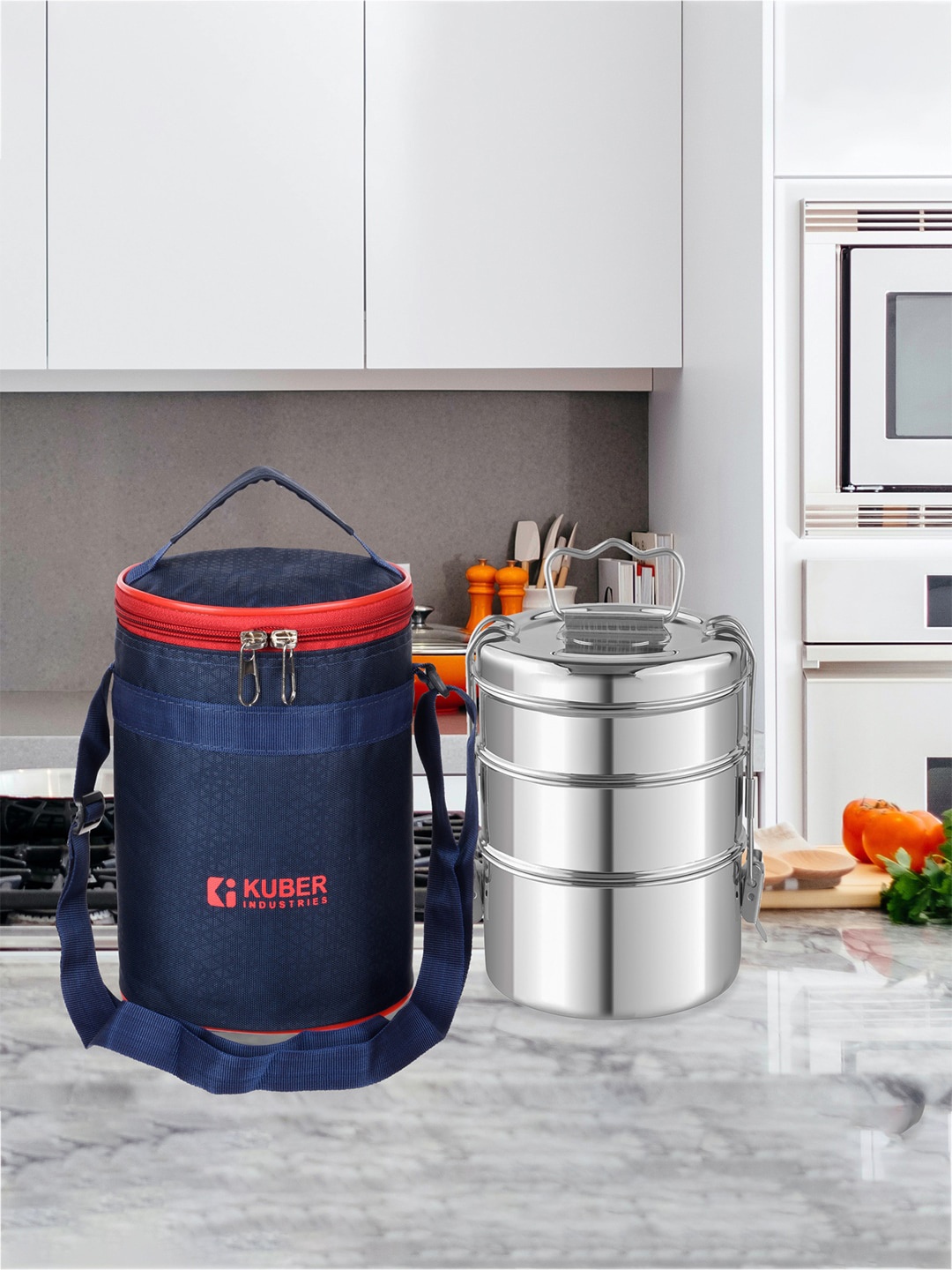 

Kuber Industries Lunch bags Travel Accessory, Navy blue