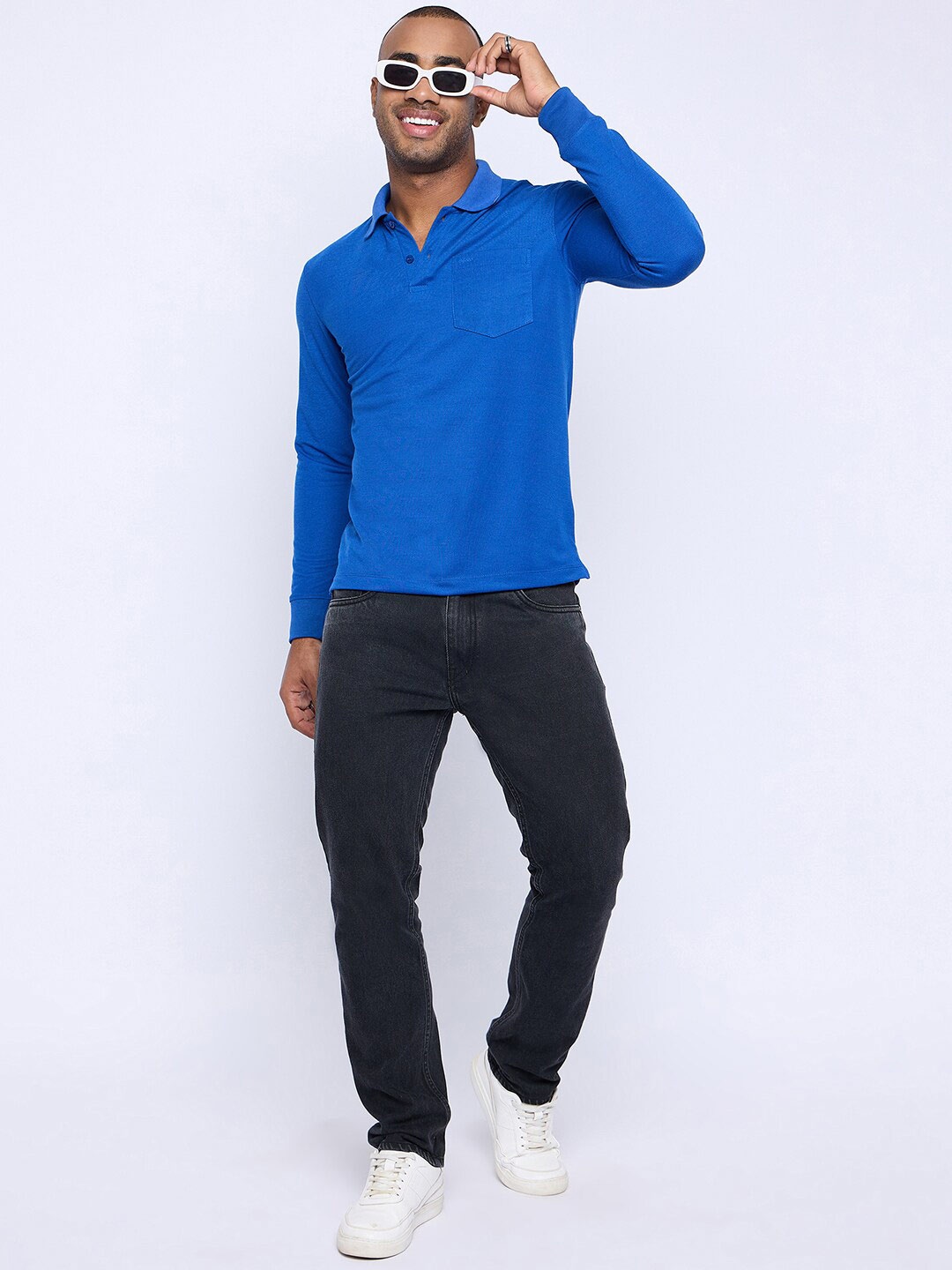 

Adobe Polo Collar Long Sleeves T-shirt, Blue